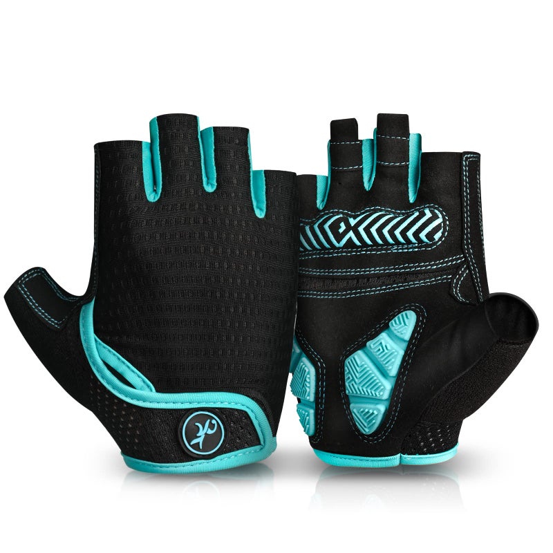 MOREOK Cycling Gloves Bike Gloves for Men/Women-[5MM Gel Pad] Half Finger Bicycle Biking Gloves for Cycling/Weight Lifting/Gym/Motorcycle/Outdoor Sports-098-Blue-XL - Image 1